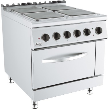 COMBISTEEL - Cuisinière électrique 4 plaques avec four électrique