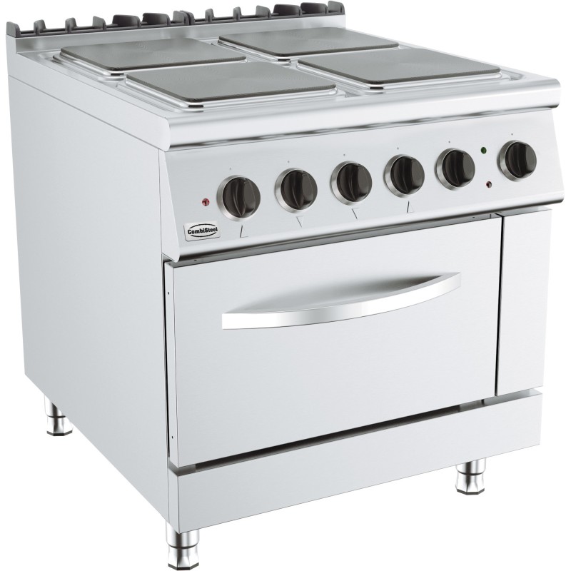 COMBISTEEL - Cuisinière électrique 4 plaques avec four électrique