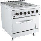 COMBISTEEL - Cuisinière électrique 4 plaques avec four électrique