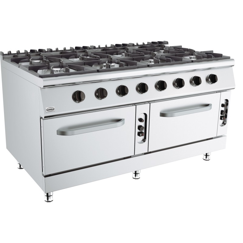 COMBISTEEL - Cuisinière à gaz 8 bruleurs avec four à gaz