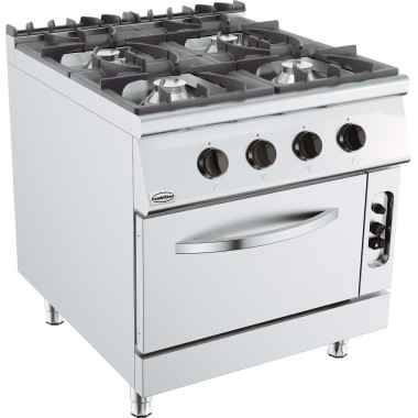COMBISTEEL - Cuisinière à gaz 4 bruleurs avec four à gaz
