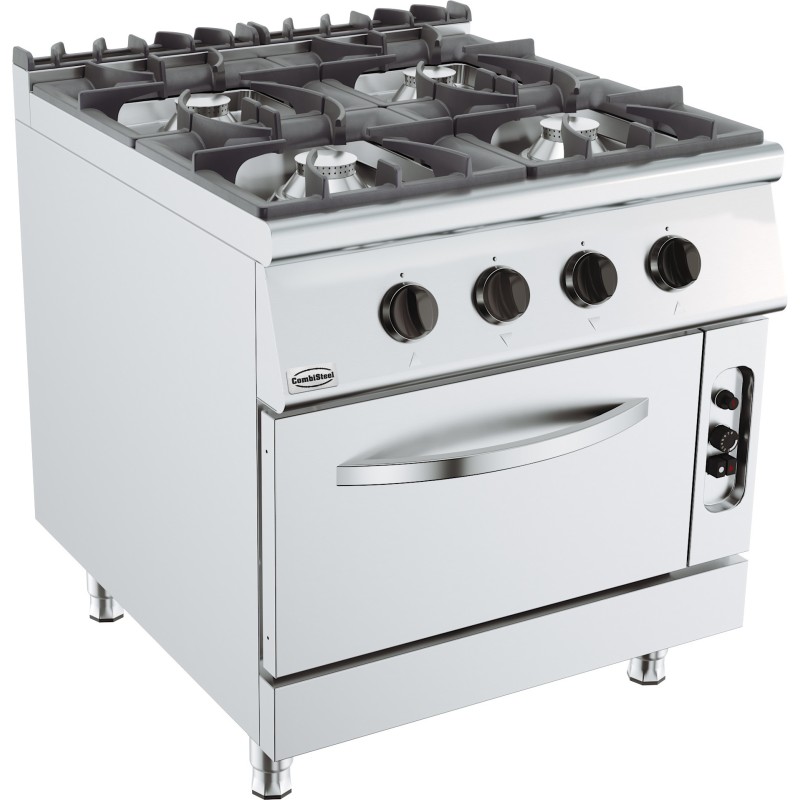 COMBISTEEL - Cuisinière à gaz 4 bruleurs avec four à gaz