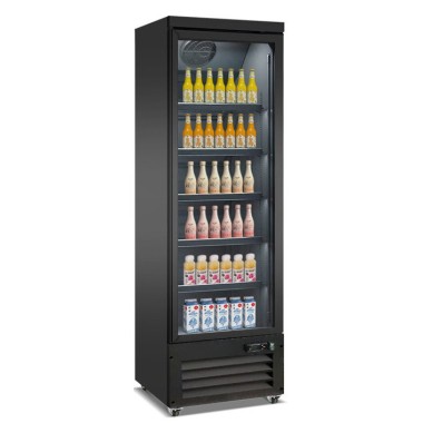 COMBISTEEL - Réfrigérateur 1 porte en verre noir ceb-500r bl