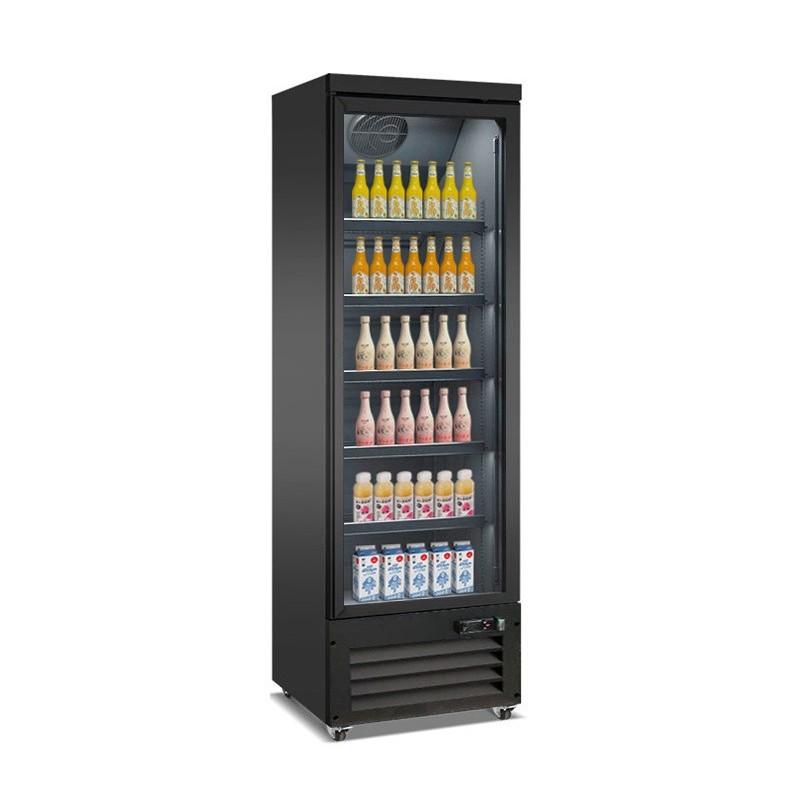 COMBISTEEL - Réfrigérateur 1 porte en verre noir ceb-500r bl