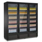COMBISTEEL - Réfrigérateur 3 portes en verre noir ceb-1600r bl