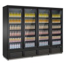 COMBISTEEL - Réfrigérateur 4 portes en verre noir
