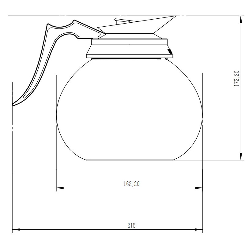 COMBISTEEL - Pot a cafe en verre 1.8l