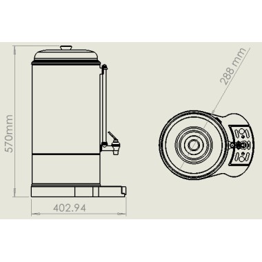COMBISTEEL - Percolateur à café paroi double 10l - 60 tasses
