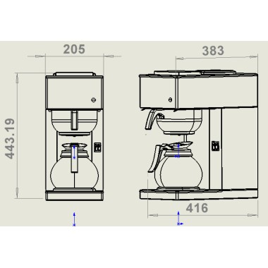 COMBISTEEL - Machine café 1 carafe en verre