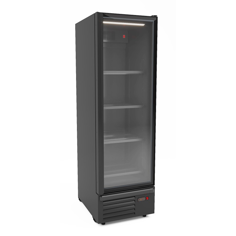 COMBISTEEL - Réfrigérateur 1 porte en verre noir