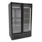 COMBISTEEL - Réfrigérateur 2 portes en verre noir