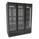 COMBISTEEL - Réfrigérateur 3 portes en verre noir 1555l