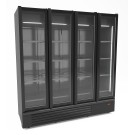 COMBISTEEL - Réfrigérateur 4 portes en verre noir 1850l