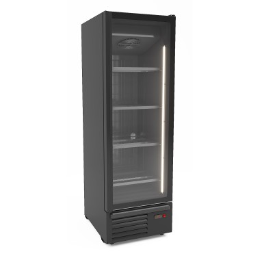 COMBISTEEL - Congélateur 1 porte en verre noir