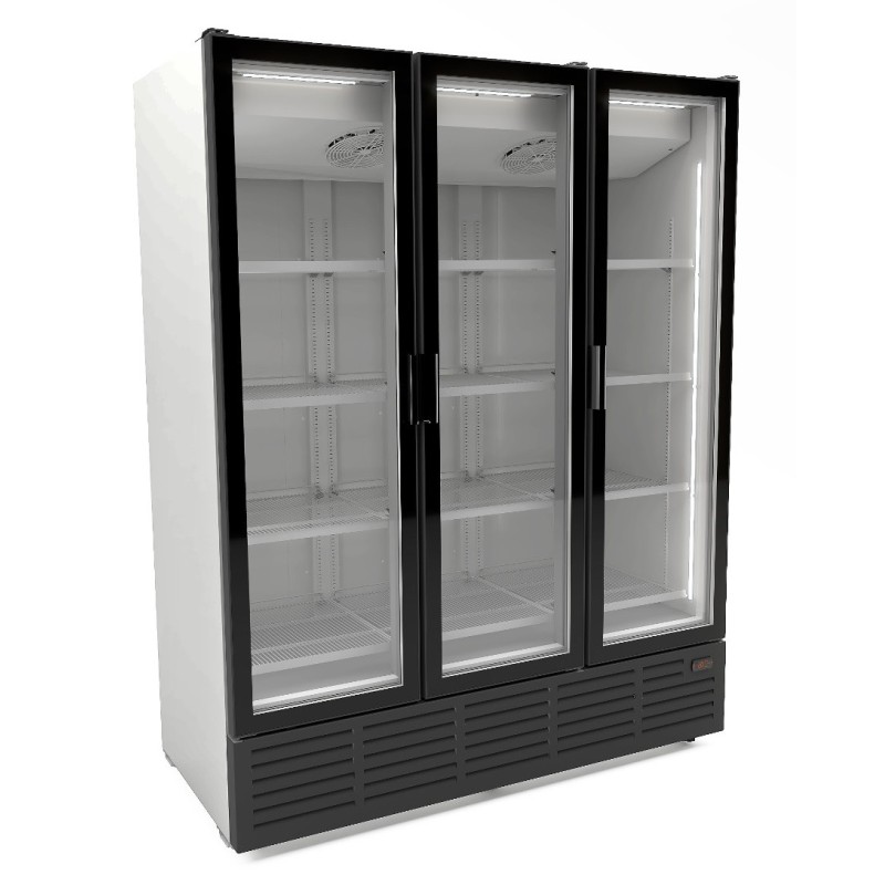 COMBISTEEL - Réfrigérateur 3 portes en verre - blanc 9002