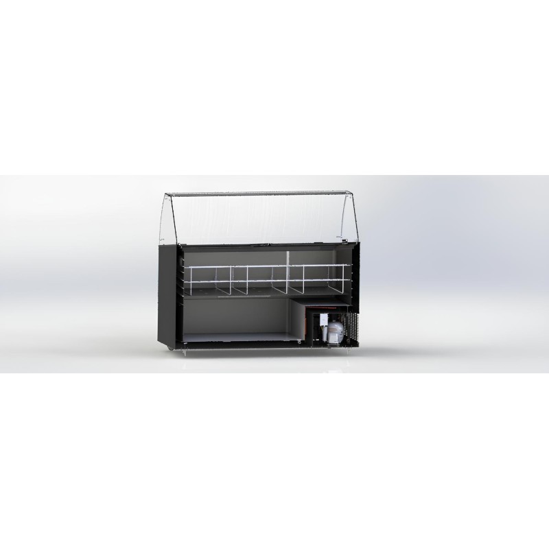 COMBISTEEL - Vitrine à creme glacée tenerife noir