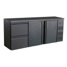 COMBISTEEL - Arrière bar réfrigérée noir 2 portes et 2 tiroirs