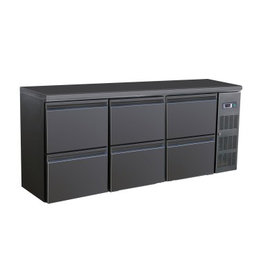 COMBISTEEL - Arrière bar réfrigérée noir 6 tiroirs