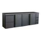 COMBISTEEL - Arrière bar réfrigérée noir 3 portes et 2 tiroirs