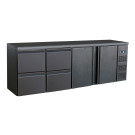 COMBISTEEL - Arrière bar réfrigérée noir 2 portes et 2 tiroirs