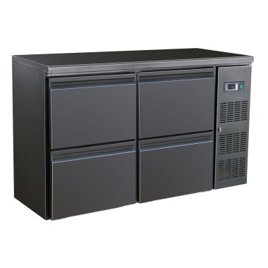 COMBISTEEL - Arrière bar réfrigérée noir 4 tiroirs