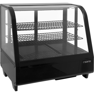 ShopDesChefs - Vitrine réfrigérée de table , modèle KATRIN noir de 100 litres