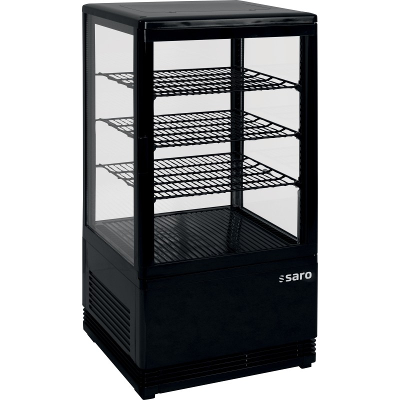 ShopDesChefs - Vitrine Réfrigérée Mini  avec Ventilation Modèle SC 70 Noir