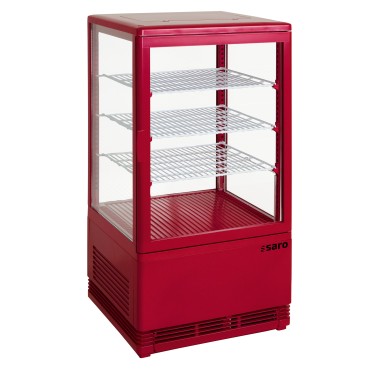 ShopDesChefs - Vitrine Réfrigérée Mini  à Refroidissement Ventilé modèle SC 70 rouge