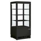 ShopDesChefs - Vitrine Réfrigérée Mini , Modèle SC 80 à Refroidissement Ventilé en Noir