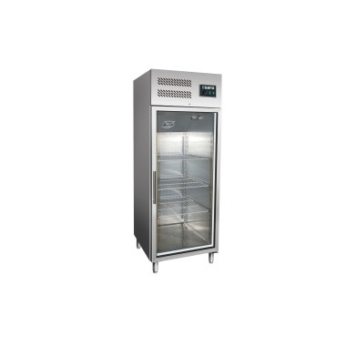 ShopDesChefs - Réfrigérateur commercial  avec porte en verre - modèle GN 600 TNG GN 2/1