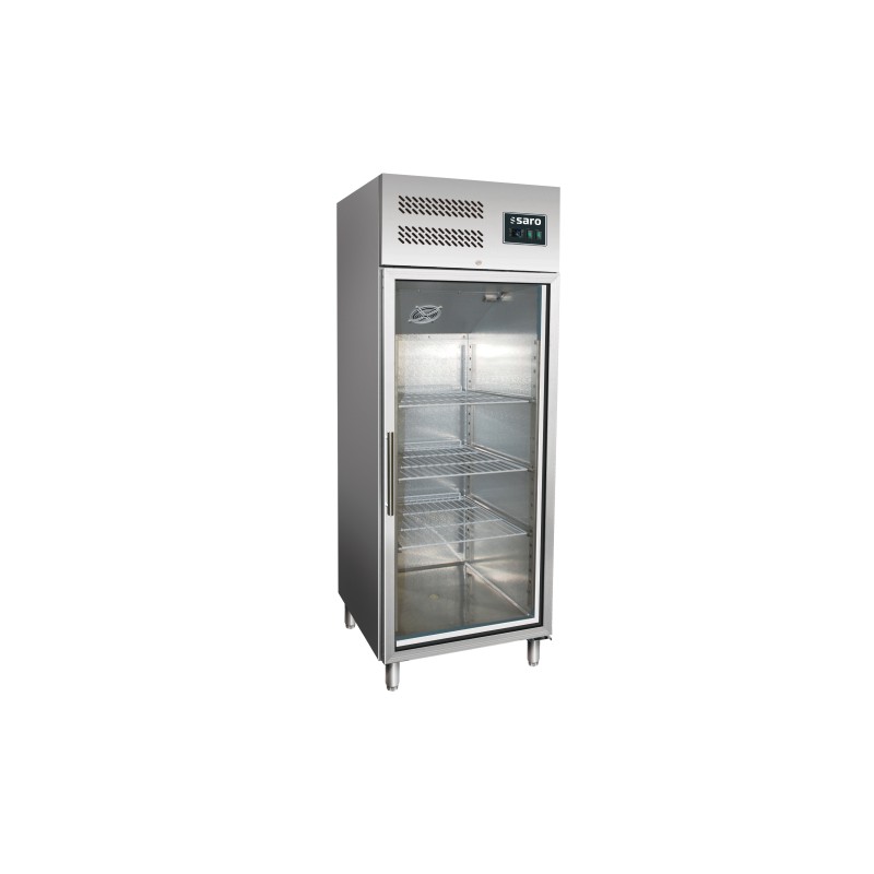ShopDesChefs - Réfrigérateur commercial  avec porte en verre - modèle GN 600 TNG GN 2/1