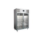 ShopDesChefs - Réfrigérateur commercial  avec portes en verre - 2/1 GN, modèle GN 1200 TNG