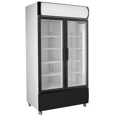 ShopDesChefs - Réfrigérateur  à 2 portes en verre et au dessus vitré modèle GTK 580