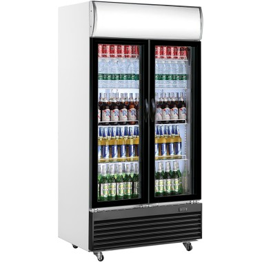 ShopDesChefs - Refroidisseur de bouteilles  avec auvent - modèle à 2 portes GTK 800