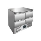 ShopDesChefs - Table de refroidissement  avec tiroirs, modèle VIVIA S 901 avec dessus en acier inoxydable 4x 1/2 GN.