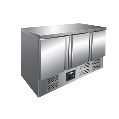 ShopDesChefs - Table de refroidissement  avec 3 portes, modèle VIVIA S 903 avec dessus en acier inoxydable