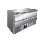 ShopDesChefs - Table réfrigérée  avec 6 tiroirs, modèle VIVIA S 903 dessus en acier inoxydable - 6x 1/2 GN