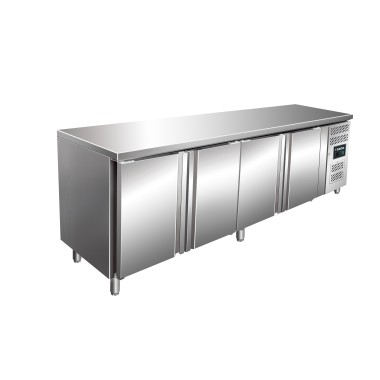 ShopDesChefs - Table réfrigérée  avec 4 portes, modèle KYLJA 4100 TN.