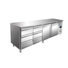 ShopDesChefs - Table de refroidissement  avec 2 portes et 2 ensembles de 3 tiroirs, modèle KYLJA 4150 TN