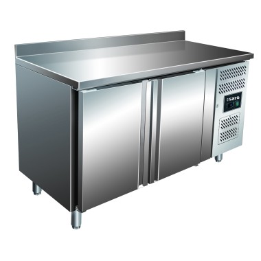 ShopDesChefs - Table réfrigérée  avec 2 portes et dosseret, modèle KYLJA GN 2200 TN
