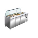 ShopDesChefs - Table réfrigérée  avec dessus en verre modèle GN 3100 TNS