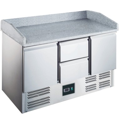ShopDesChefs - Table de préparation pour pizza  avec dessus en verre modèle ES 903 PZ 2/2