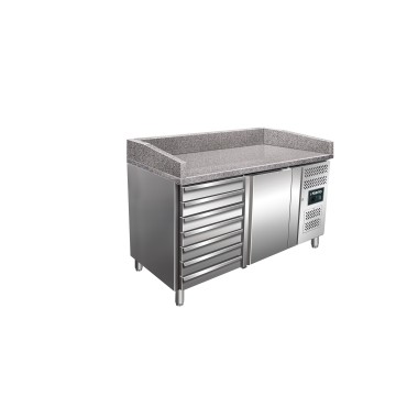 ShopDesChefs - Table de préparation pour pizza  avec tiroirs, modèle MARGA PZ 1610 TN