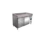 ShopDesChefs - Table de préparation pour pizza  avec tiroirs, modèle MARGA PZ 1610 TN