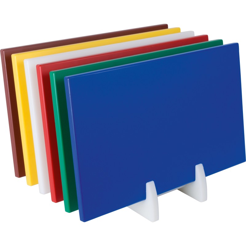 Planche découpe - PE - 500x300x15mm - Bleu - Poisson cru - Antidérapant - ShopDesChefs