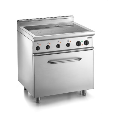 ShopDesChefs - Cuisinière  en vitrocéramique avec four électrique modèle E7/CVE4LE