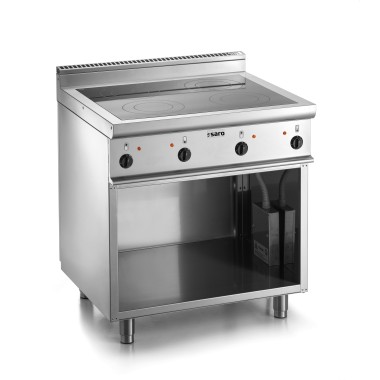 ShopDesChefs - Cuisinière vitrocéramique  avec support ouvert modèle E7/CVE4BA