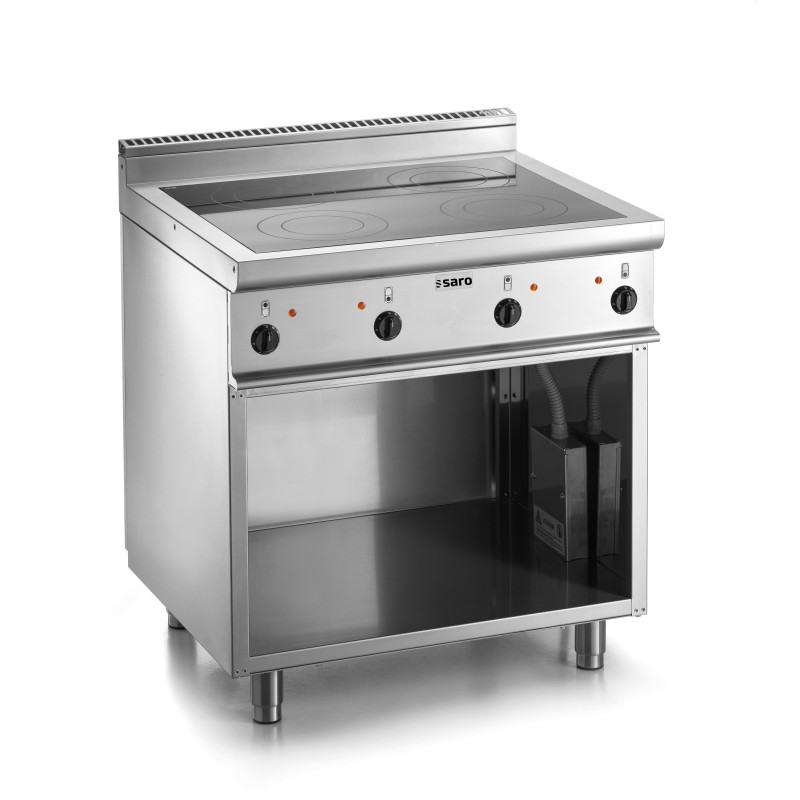 ShopDesChefs - Cuisinière vitrocéramique  avec support ouvert modèle E7/CVE4BA