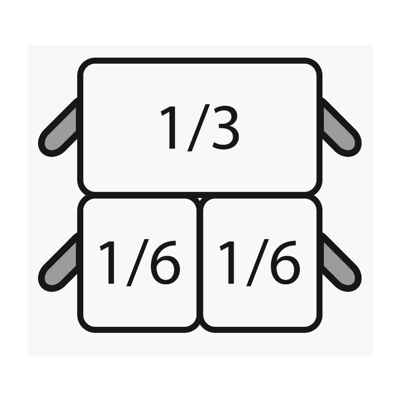 Paniers Pâtes - Set 2x1/6 + 1x1/3 GN - Acier - Professionnel - ShopDesChefs