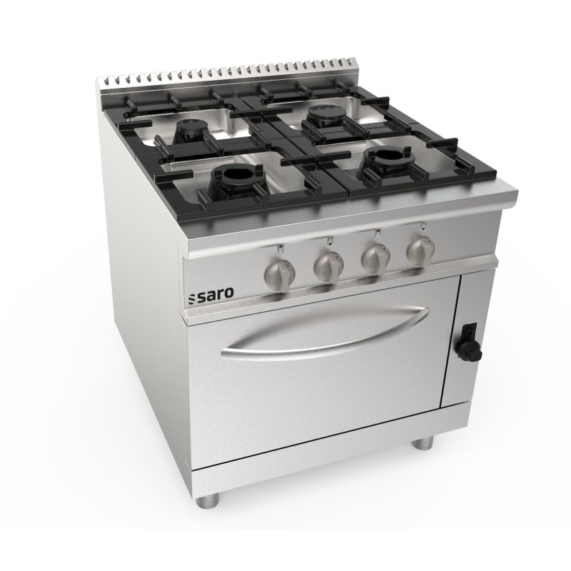 ShopDesChefs - Cuisinière à gaz  + four à gaz 4 brûleurs modèle LQ LQ / CUG4NG